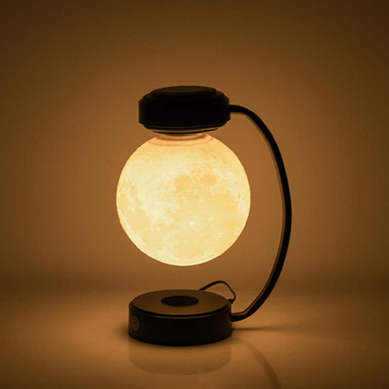 Levitating Moon Lamp with Magnetic Suspension