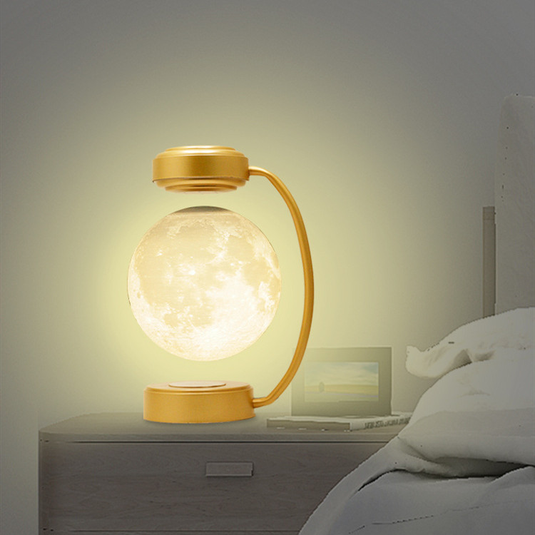 Levitating Moon Lamp with Magnetic Suspension